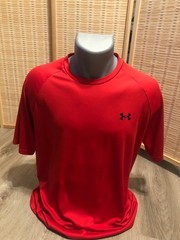 Under Armour Athletic Sportswear SS Men’s Shirt Red Loose Lightweight Large L