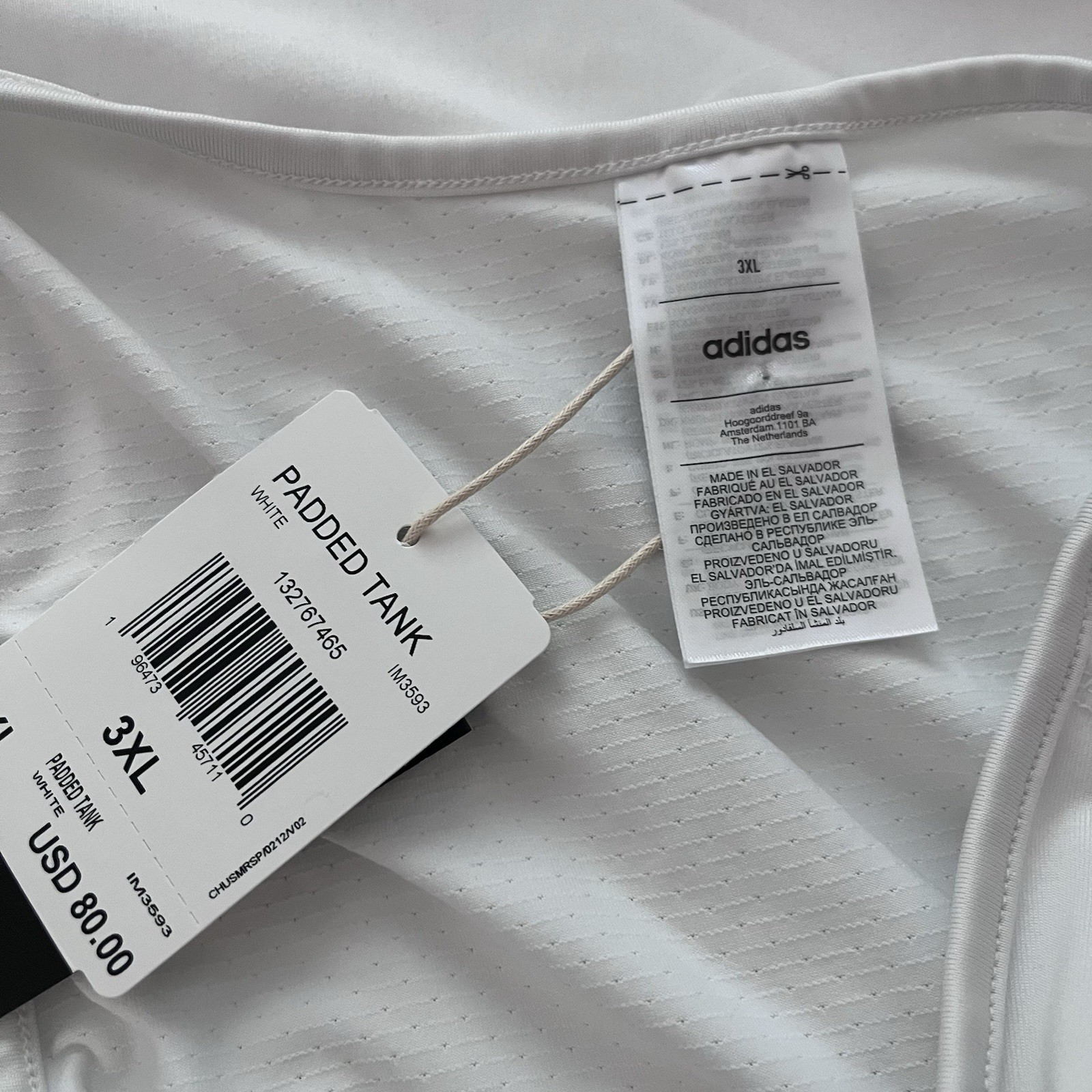 Adidas Padded Tank Top Men’s White Combat Basketball Compression Shirt 3XL New gallery