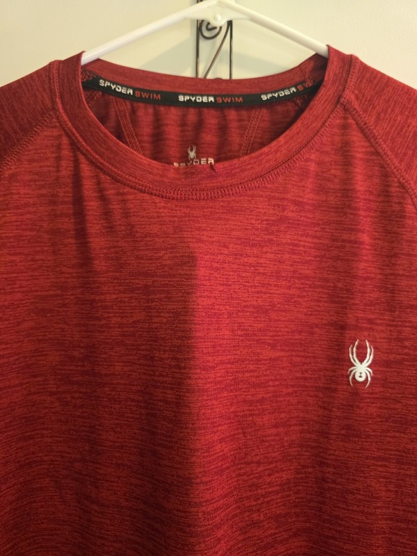 Mens Spyder Rash Gaurd Shirt. Nice Deep Red Color. Great For Outdoor Activities gallery