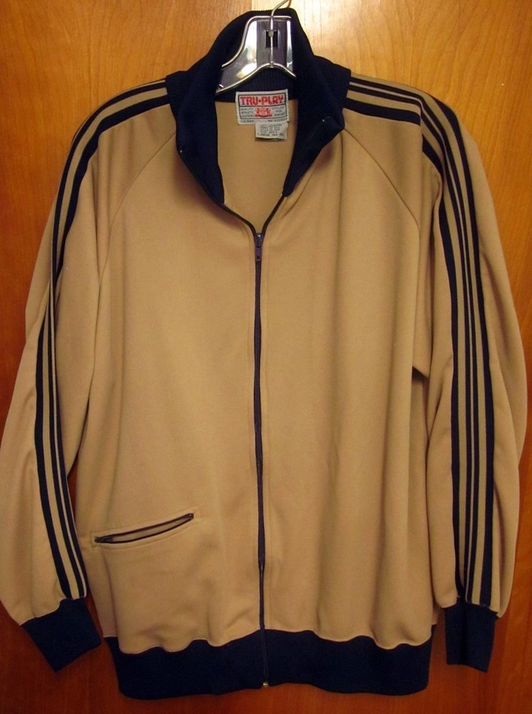 TRU-PLAY polyester track jacket 1980s kitschy vtg lrg hip hop Space Age grandpa