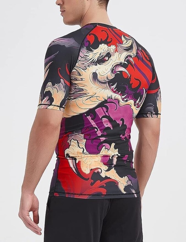 Men's Short Sleeve UPF 50+ Base layer Skins Compression Rash Guard (X-Large) Y08 gallery
