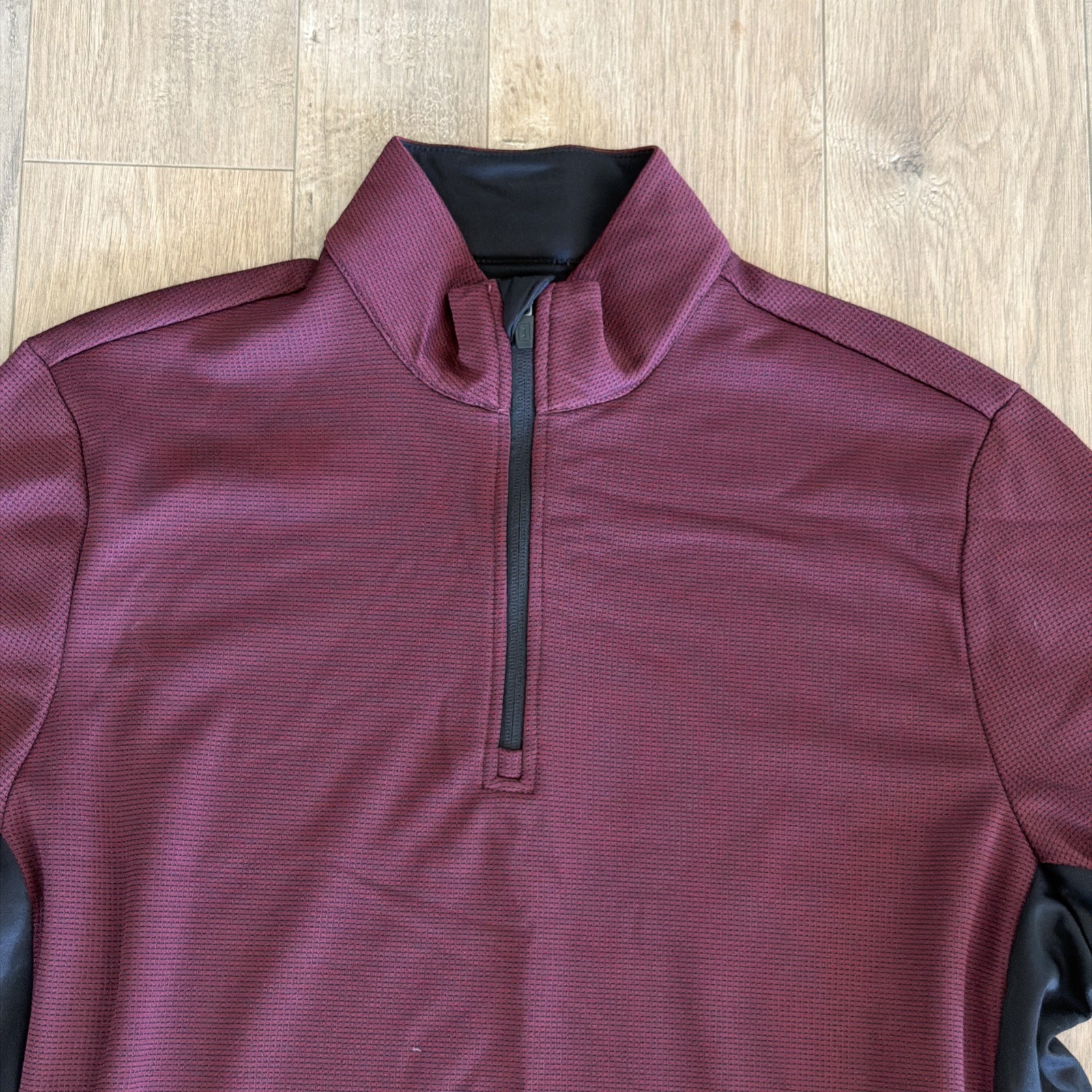 PGA Tour Golf Jacket Men's Thermal Stretch 1/4 Zip Pullover NWT Medium Burgundy gallery