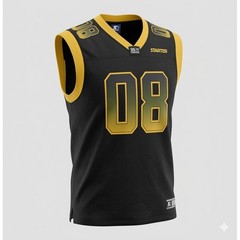 Starter 1971 Men’s Jersey. #08 Football V-Neck Black and Yellow. Size M