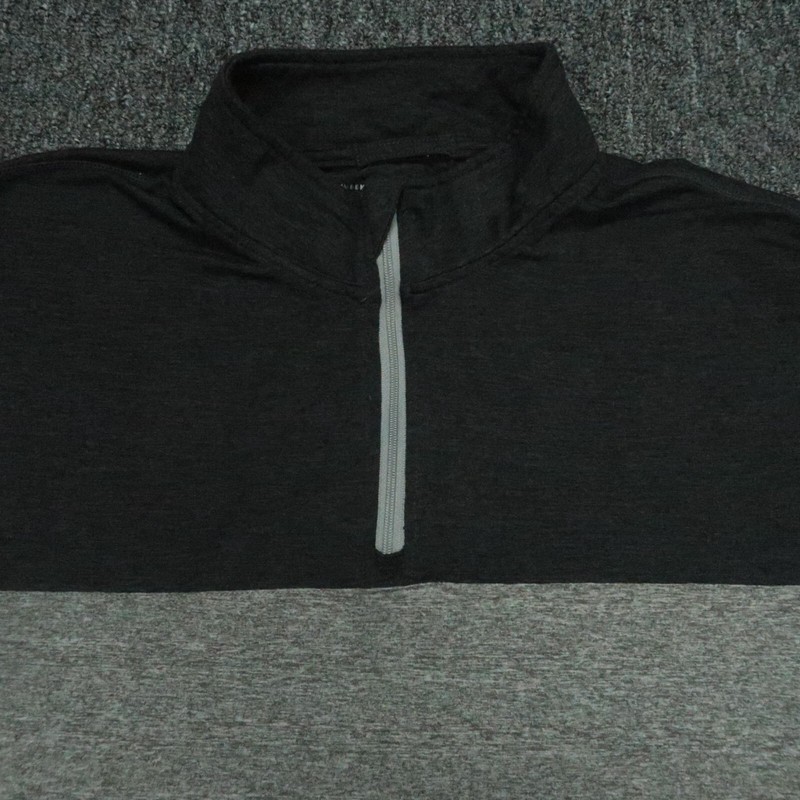 Marine Layer Pullover Mens Extra Large Gray Black Weekend Sport Quarter Zip XL gallery