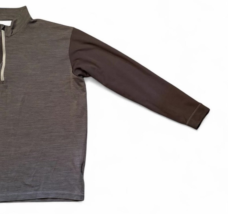 Columbia Golf Quarter Zip Pullover Mens XL Gray Brown Lightweight Long Sleeve gallery