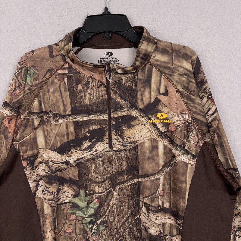 Mossy Oak Pullover Mens 2XL Camo Break-Up Infinity 1/4 Zip Hunting Performance gallery