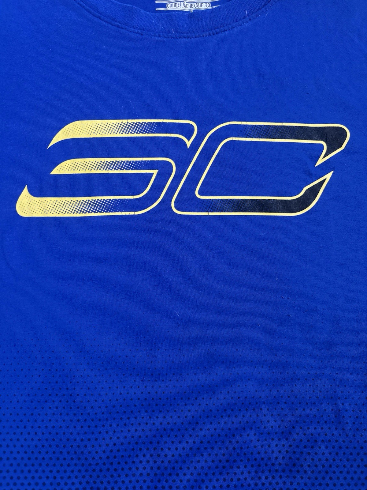 Under Armour SC30 Stephen Curry Logo Tee Blue/Yellow Short Sleeve Loose YL/G gallery