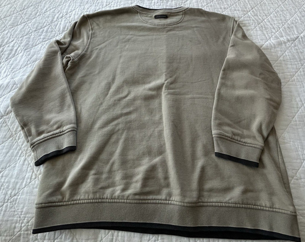 Levelwear Grey Wolf Hockey Sweatshirt Mens Large L Olive Green Pullover Crewneck gallery