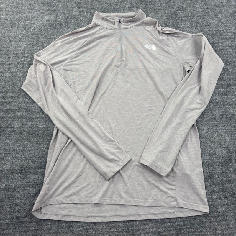 The North Face Quarter Zip Pullover Large Grey Long Sleeve Performance Men's gallery