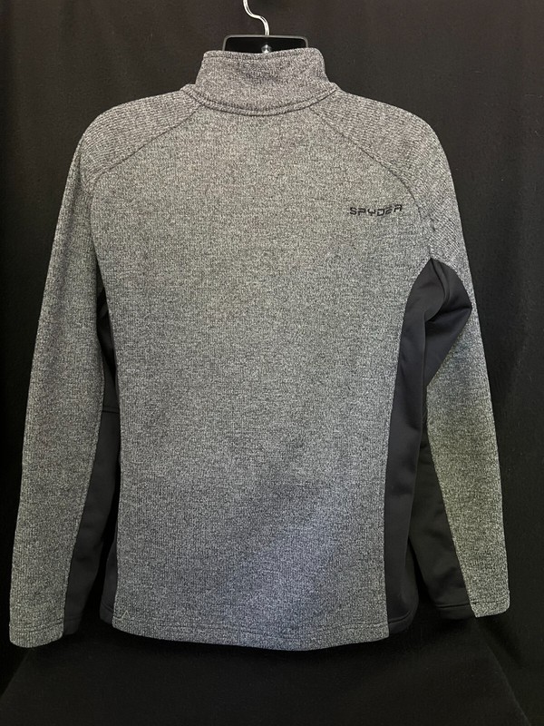 Spyder Outbound Half Zip XL Pullover Sweater Knit Black Gray Fleece Lined Fitted gallery