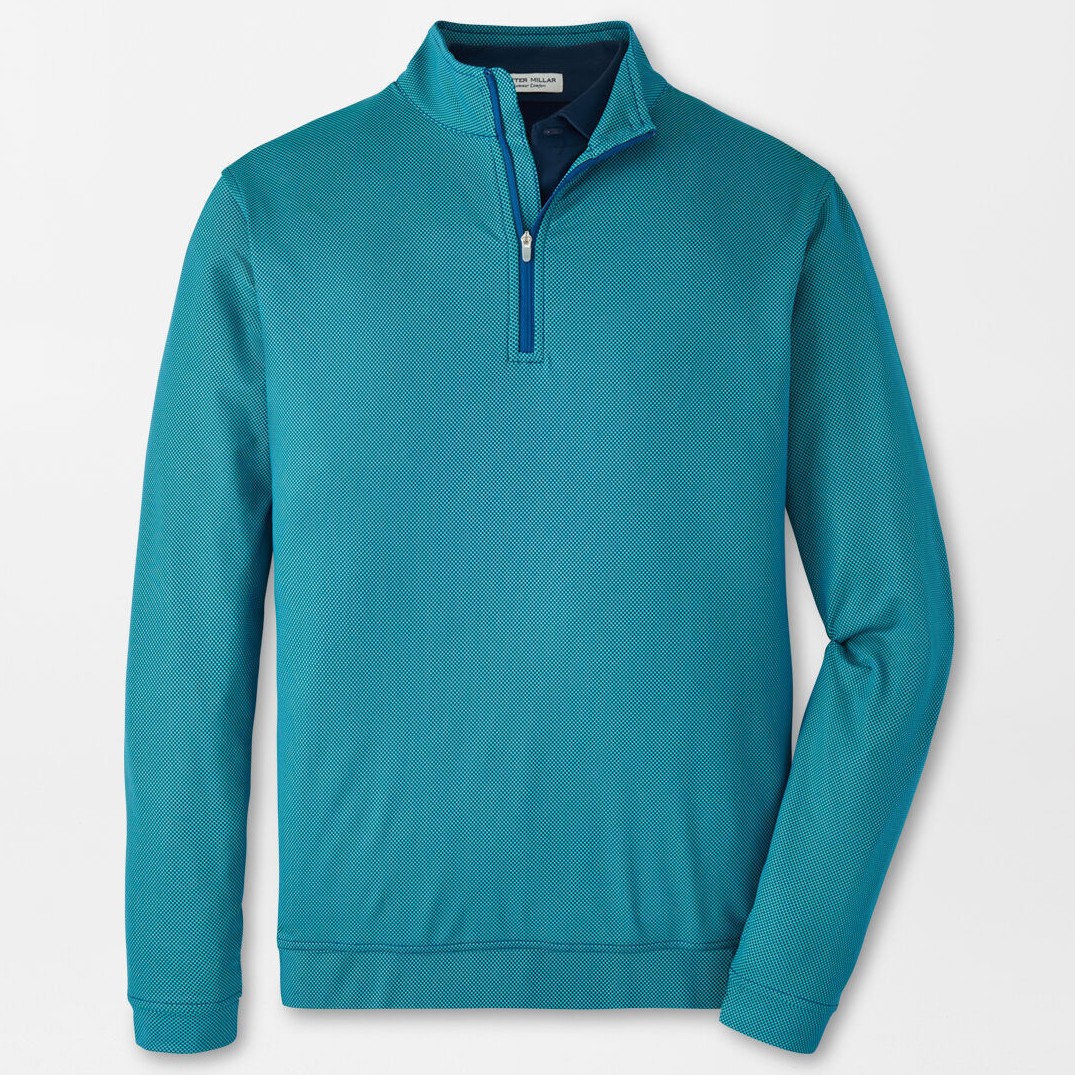 $150 NWT PETER MILLAR Men's Perth Birdseye Performance Quarter-Zip Sweater Large gallery