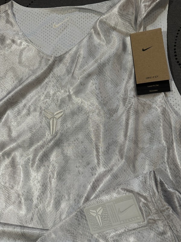 NIKE KOBE REVE. BEIGE SNAKE PATTERN WHITE MESH BASKETBALL TANK SIZE XLT MEN $90 gallery