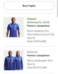 Nike France X Jacquemus Goalkeeper Shirt Game Royal/white Size XL Inhand ✅