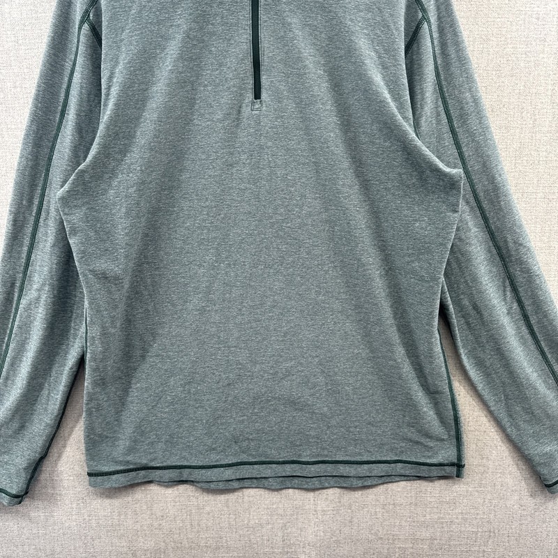 Lululemon Surge Warm Pullover Large Blue Teal 1/4 Zip Long Sleeve Stretch Adult gallery