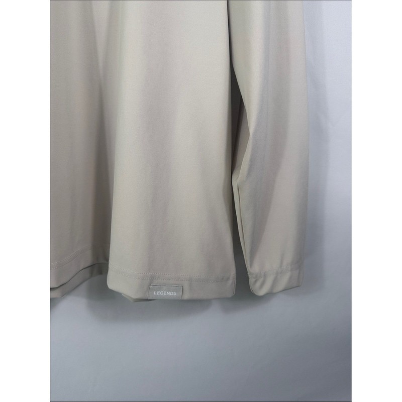 Legends Light Beige Quarter-Zip Pullover Performance Long Sleeve. Mens Size L gallery