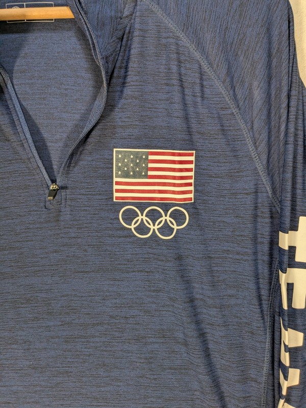 Team USA Men's 1/4 zip Pullover L Blue light moisture wicking All Star Apparel gallery