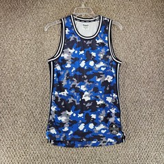 And 1 Blue Camo Tank Top Mens Sz Small Scoop Neck Logo Long