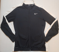 Nike DriFit Black Longsleeve Fullzip Athletic Jacket w/Zipper Pockets Mens Large