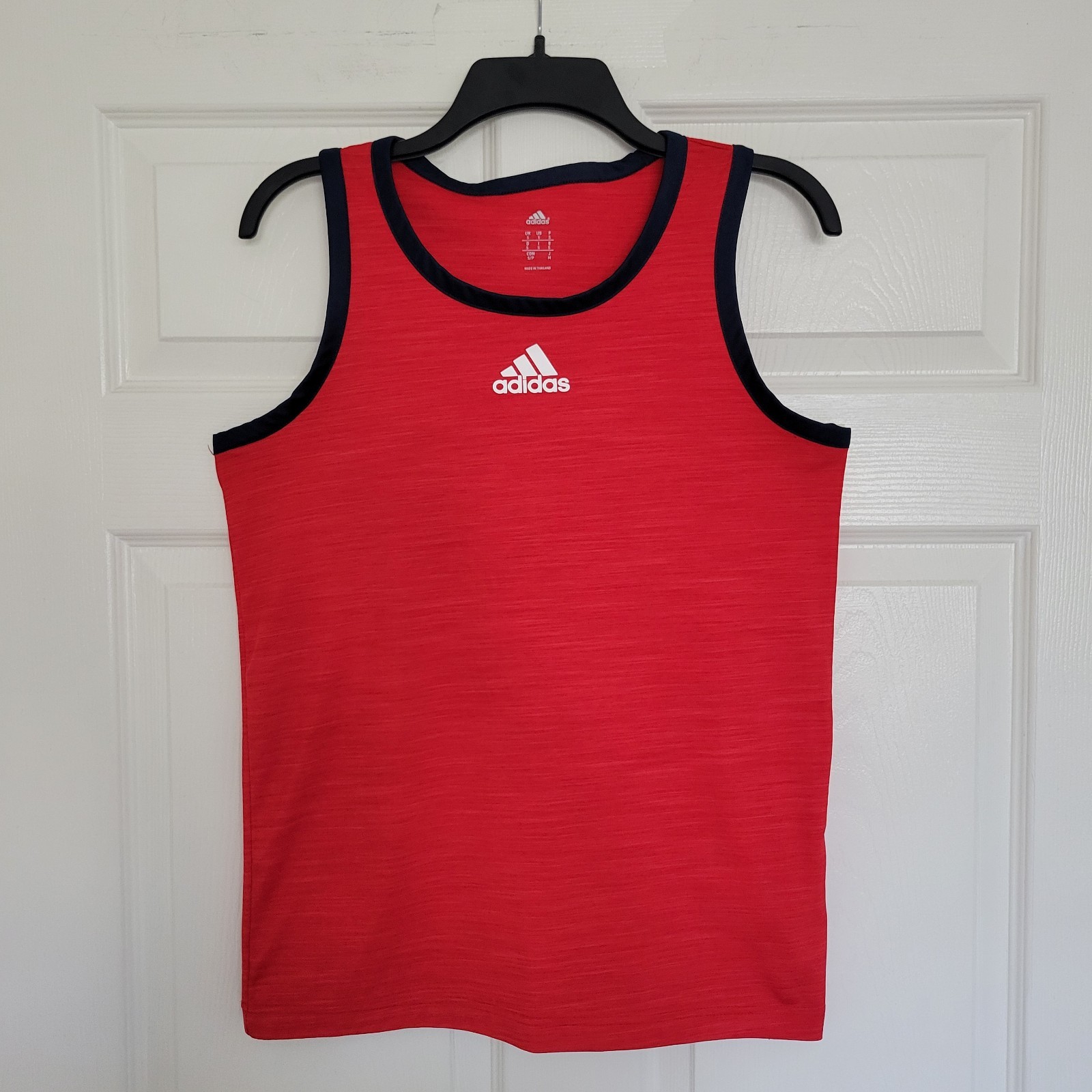 Adidas 3 Stripes Basketball Heathered Red Tank-Top Size Small gallery