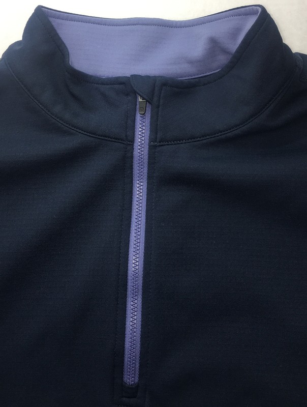 Dunning Golf Pullover 1/4 Zip Long Sleeve Blue Polyester Light Weight Men’s LG. gallery