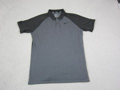 Nike Golf Polo Shirt Adult Medium Gray Knit Performance Dri Fit Mens Classic