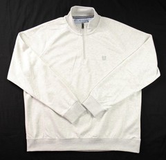 Chaps Mens 1/4 Zip 2XL Pullover Sweatshirt Long Sleeve Mock Neck Oatmeal $65 NEW