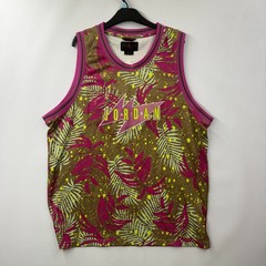 NWT Nike Air Jordan Jumpman Allover Palm Print Pink Jersey CJ4314-225 Size XL-T