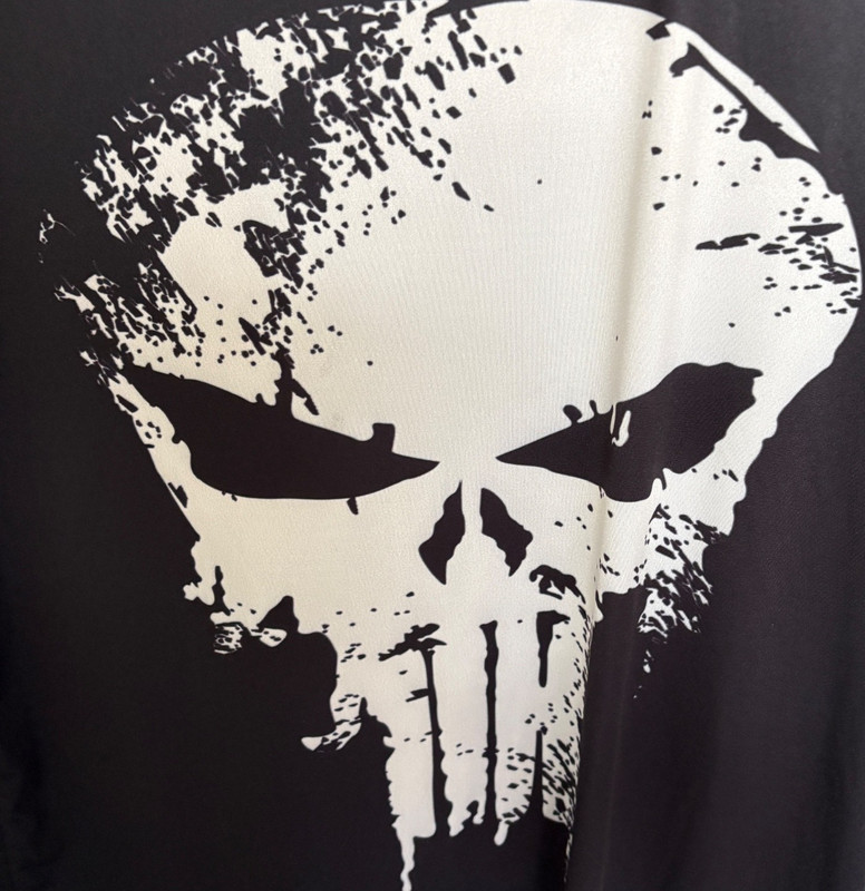 Reverb The Punisher Skull Sublimation Print Soft T-Shirt Men L Marvel School gallery