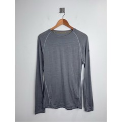 Smartwool Men Merino Wool Baselayer Grey Long Sleeve Top Size Small