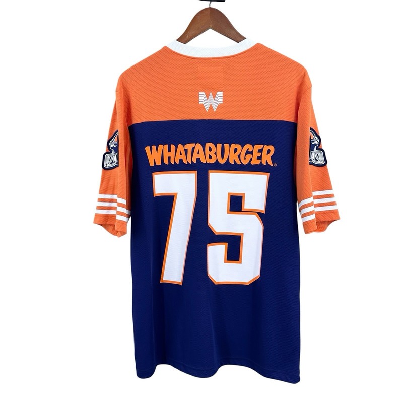 Academy WHATABURGER 75th Anniversary Football Jersey Mens Medium Orange X135 gallery
