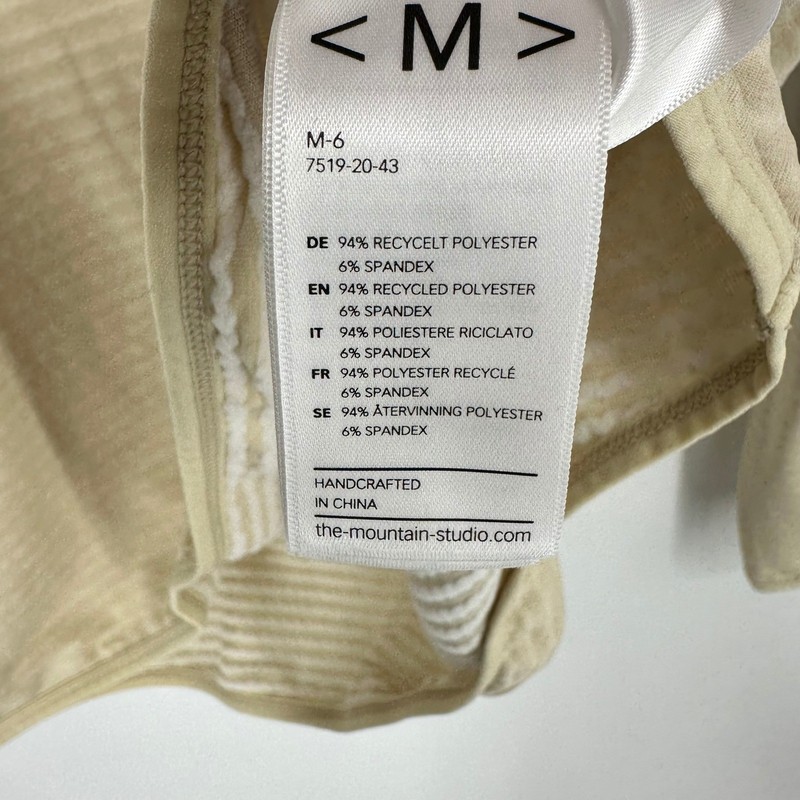 The Mountain Studio Mens M Beige Striped Quarter Zip Pullover Long Sleeve Shirt gallery