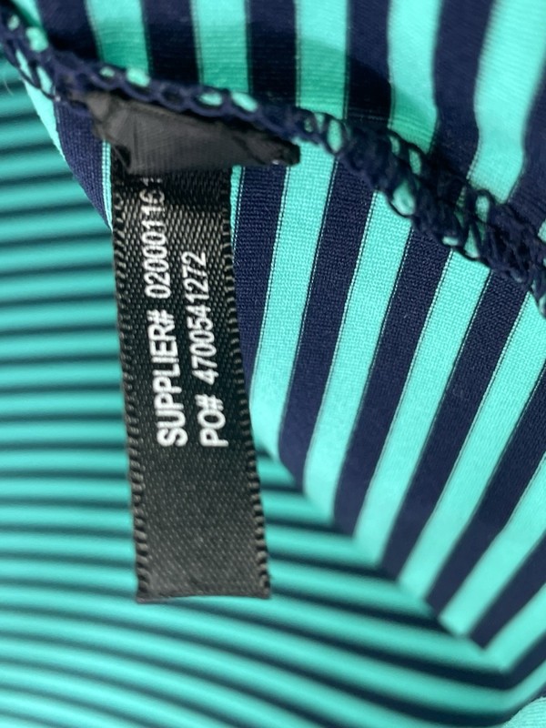 RLX / Woodland Hills CC Mens Sz XL Teal/Blue Stripped Golf Polo Shirt (B41) EUC gallery