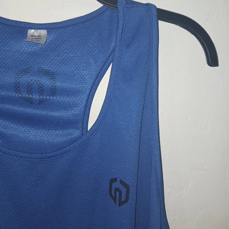 Neleus Y Back Muscle Tank Top Blue Mesh Polyester Breathable Men Size XL gallery