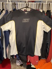Nike Men’s L Black/White Colorblock Logo Polyester Lightweight Crew T-Shirt