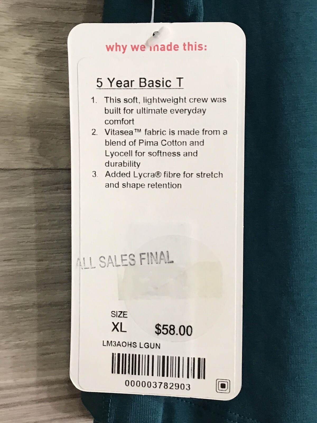 Lululemon 5 Year Basic Tee Shirt Vitasea Size XL Graphic Flow River Laguna 82903 gallery