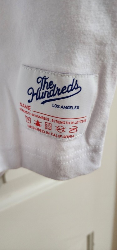 The Hundreds Los Angeles Men's 2X Baseball Jersey White Blue Embroidered Patches gallery