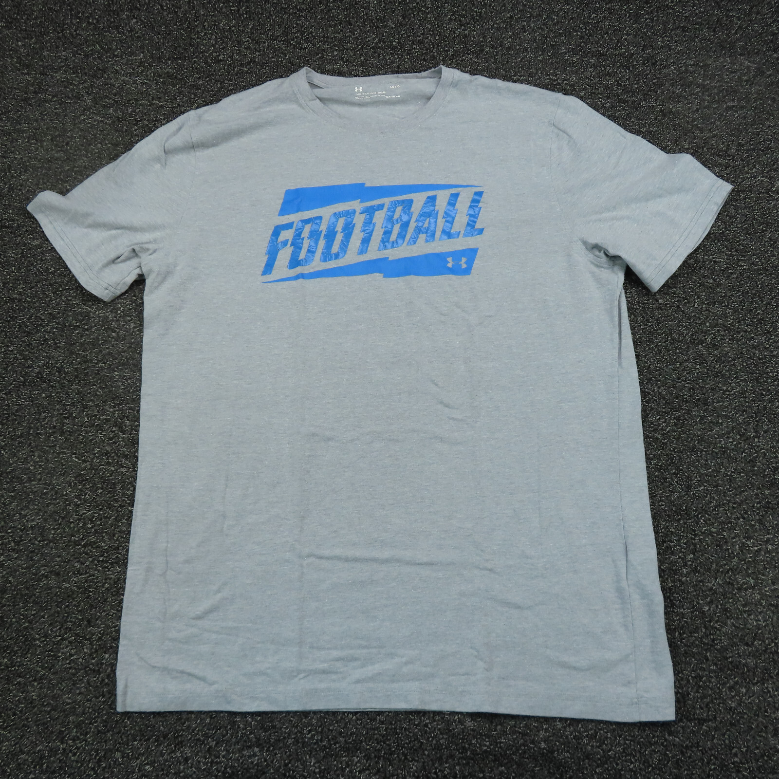 Under Armour Shirt Adult Large Gray & Blue HeatGear Football Breathable Gym Mens gallery