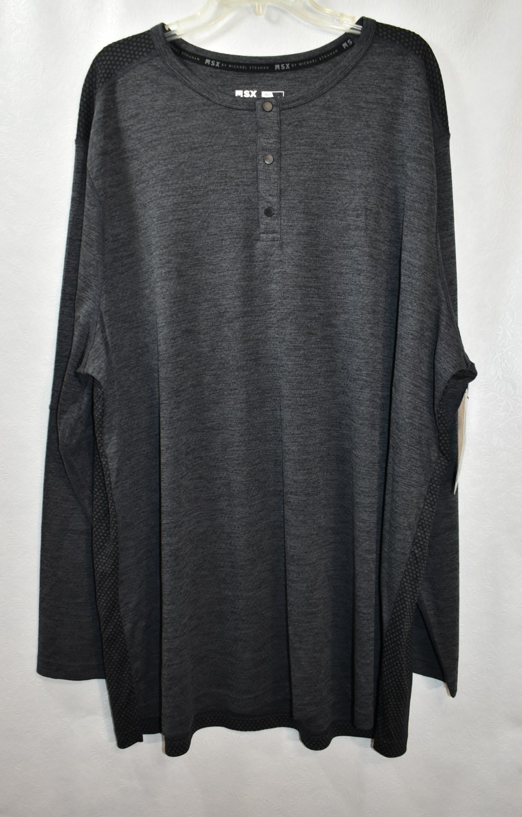 MSX Michael Strahan Henley Shirt Quick-Dri Men's Size 3XL Long Sleeve Wicking gallery