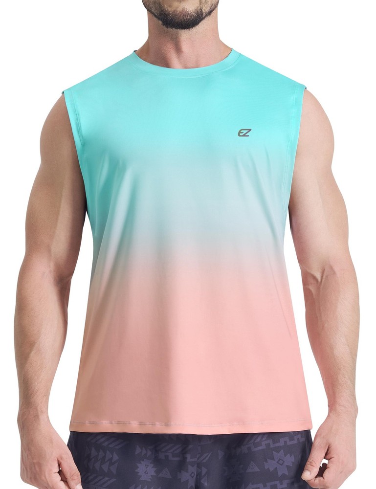 Men's Sleeveless Shirt Quick Dry UPF 50+ Swim Beach Shirts Gym Workout Muscle...
