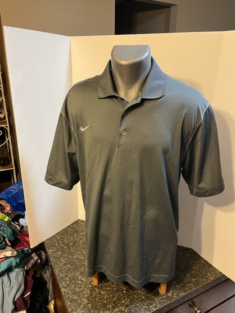 Nike Dri Fit Men's Polo Shirt Gray Large Polyester - Monster Energy Logo