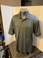 Nike Dri Fit Men’s Polo Shirt Gray Large Polyester – Monster Energy Logo