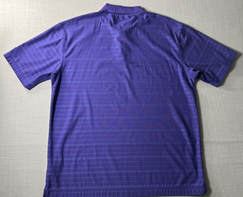 Nike Golf Men’s FitDry Performance Polo Shirt Purple Blue Striped XL gallery