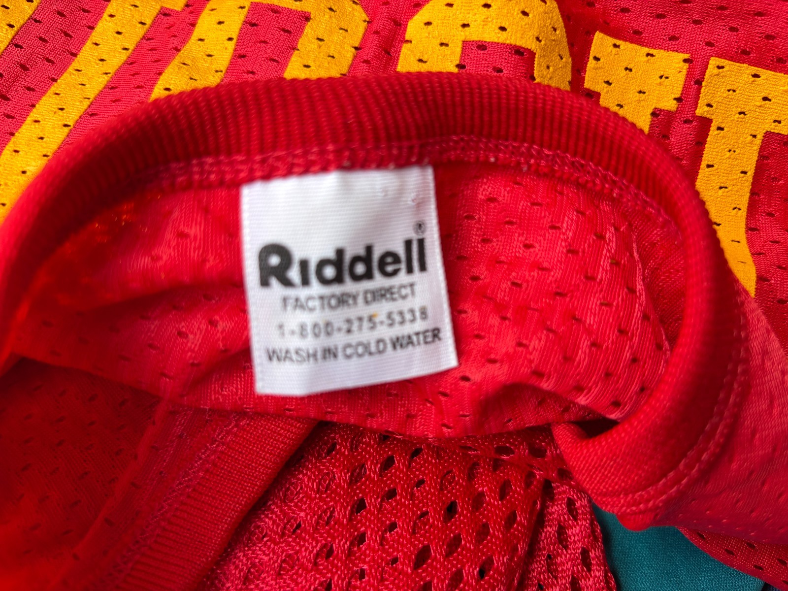 Vintage Red Riddell Thouin #11 mesh Nylon Jersey Mens size XL gallery