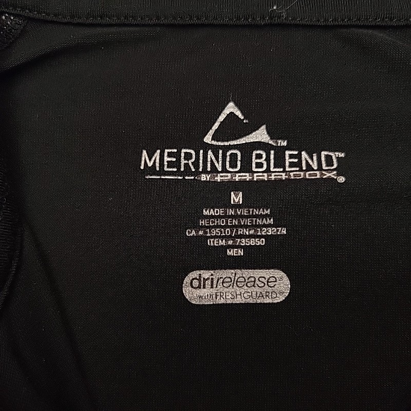 Paradox Shirt Men Medium Black Merino Wool Blend Dri Release 1/4 Zip Long Sleeve gallery