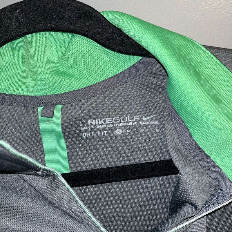 Nike Dri-Fit Golf Stretch 1/2 Zip Pullover Mens M Long Sleeve Grey Logo gallery