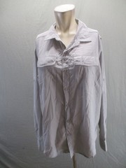 Columbia Size M Mens Gray Sun Protection Lined Long Sleeve Button Up Shirt 254