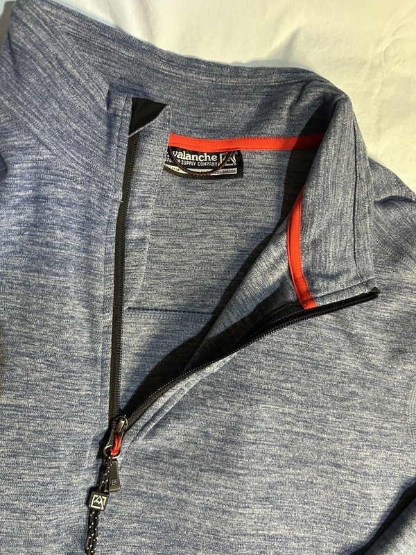 Avalanche Men’s XXL Blue 1/4-Zip Mock Neck Pullover – Stretch Activewear Top gallery