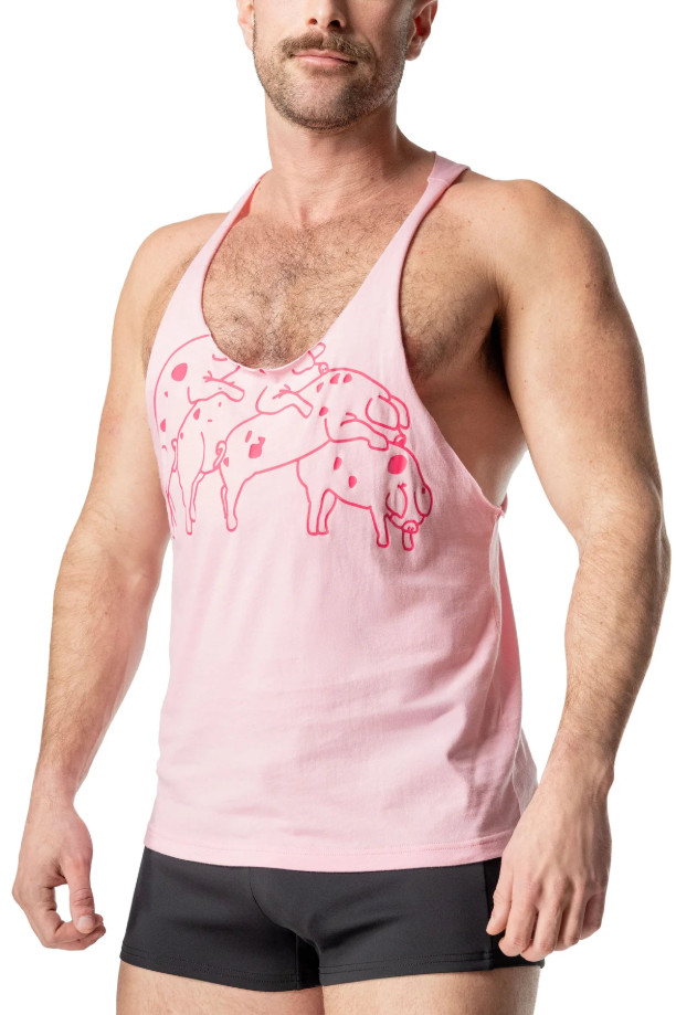 NASTY PIG HUMPING PIGS SKANK TANK TOP PINK MEDIUM gallery