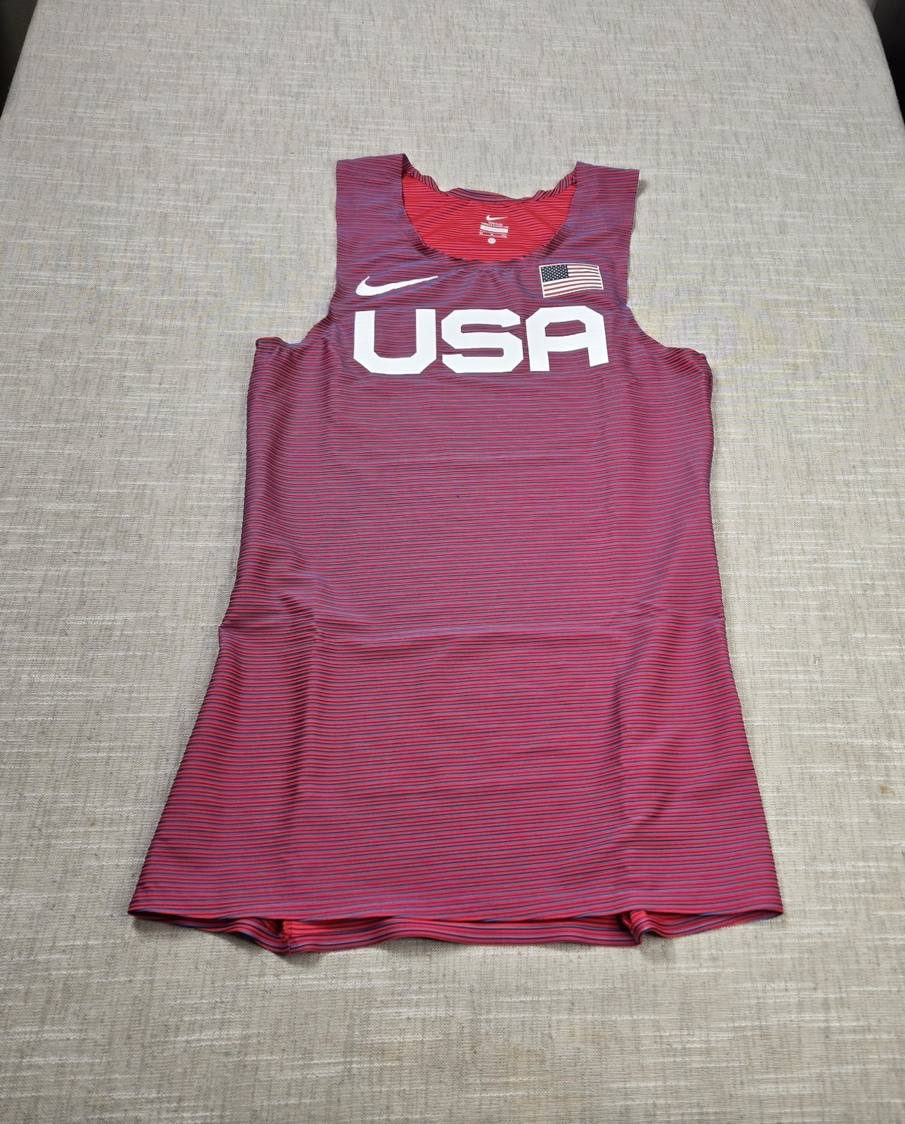 NIKE Pro Elite Singlet Small Tall Men Red Blue White Team USA 2023 Track & Field gallery