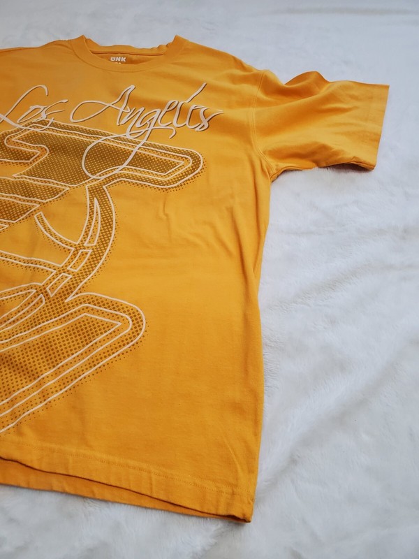 UNK NBA Vintage Los Angeles LA Lakers Yellow X-Large Graphic Tee Shirt XL Cotton gallery